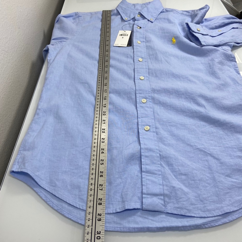 Polo Ralph Lauren Mens S Blue Linen Cotton Button Down Shirt NEW Classic Fit - Picture 7 of 8
